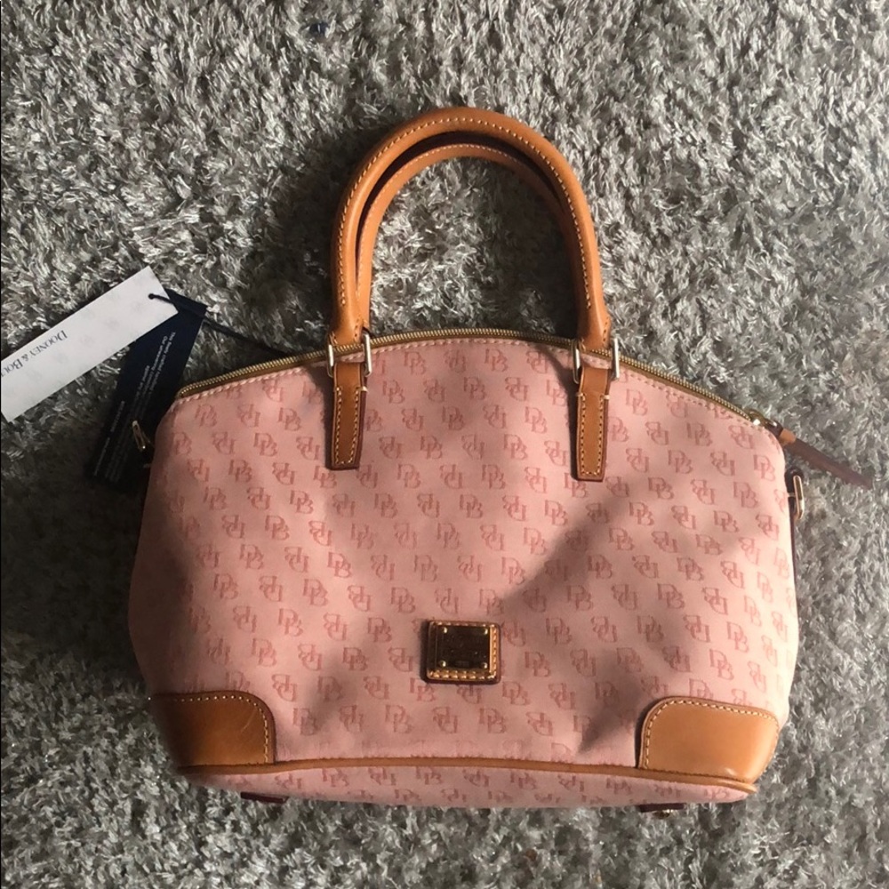 NWT Dooney & Bourke pink w/tan bag